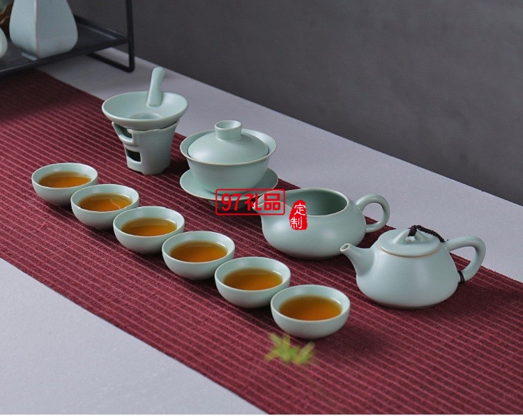 汝窯茶具套裝  汝瓷功夫茶壺茶杯蓋碗套裝 可定制logo