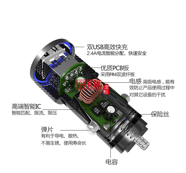 車載充電器 雙口USB點(diǎn)煙器