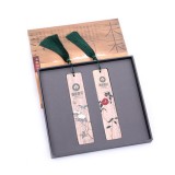 蝶戀花金絲楠木書簽 定制木質(zhì)對(duì)簽