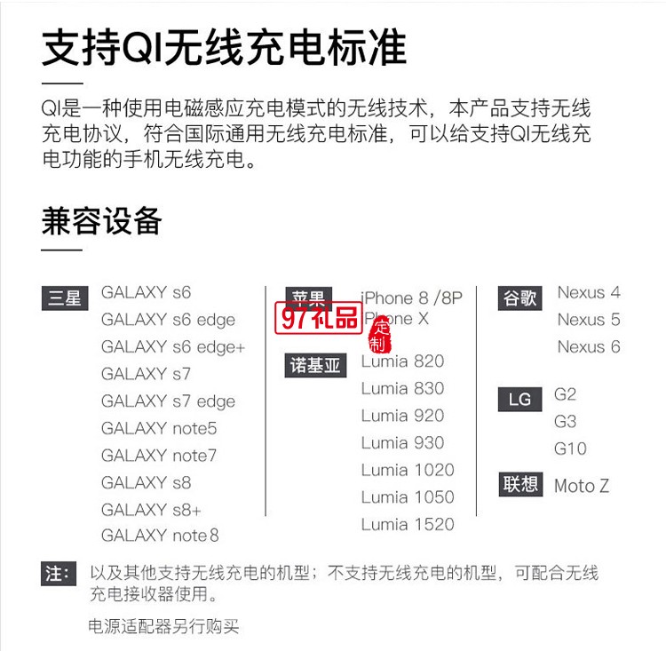 超薄迷你移動(dòng)電源無線充電寶