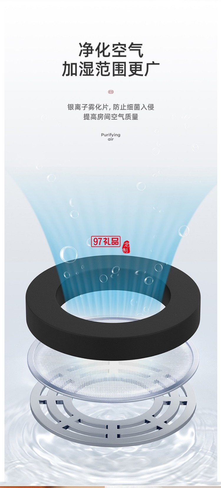 迷你靜音臥室加濕器帶小夜燈加濕器辦公室靜音加濕器