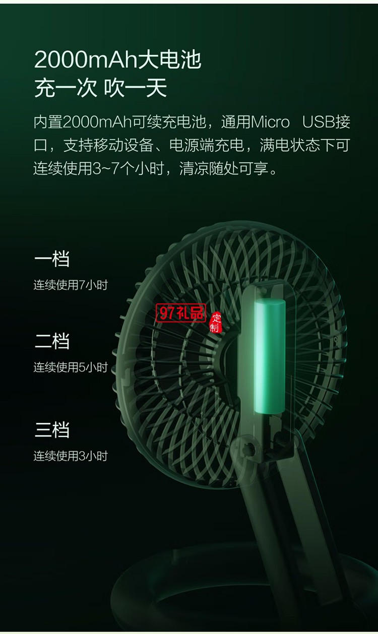 質(zhì)零電風(fēng)扇折疊便攜式usb充電小風(fēng)扇ZSC210611定制公司廣告禮品