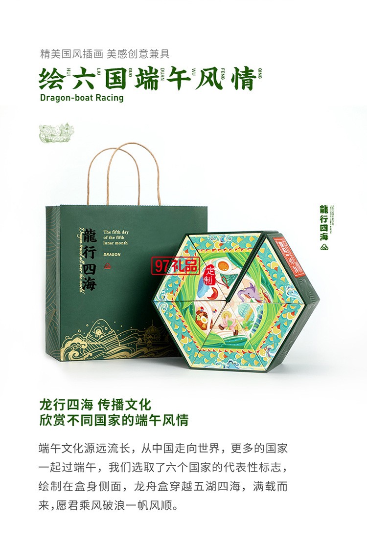 龍行四海創(chuàng)新國風(fēng)龍舟盒 六粽六味