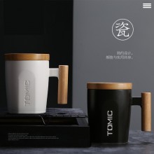 定制公司廣告禮品辦公室陶瓷茶杯白色會(huì)議杯喝水杯子印logo